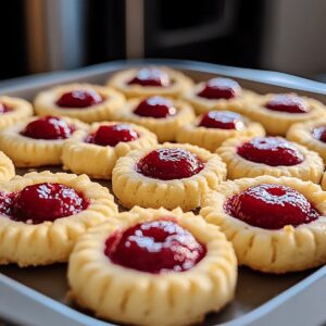 Raspberry Almond Shortbread Thumbprint Cookies Recipe