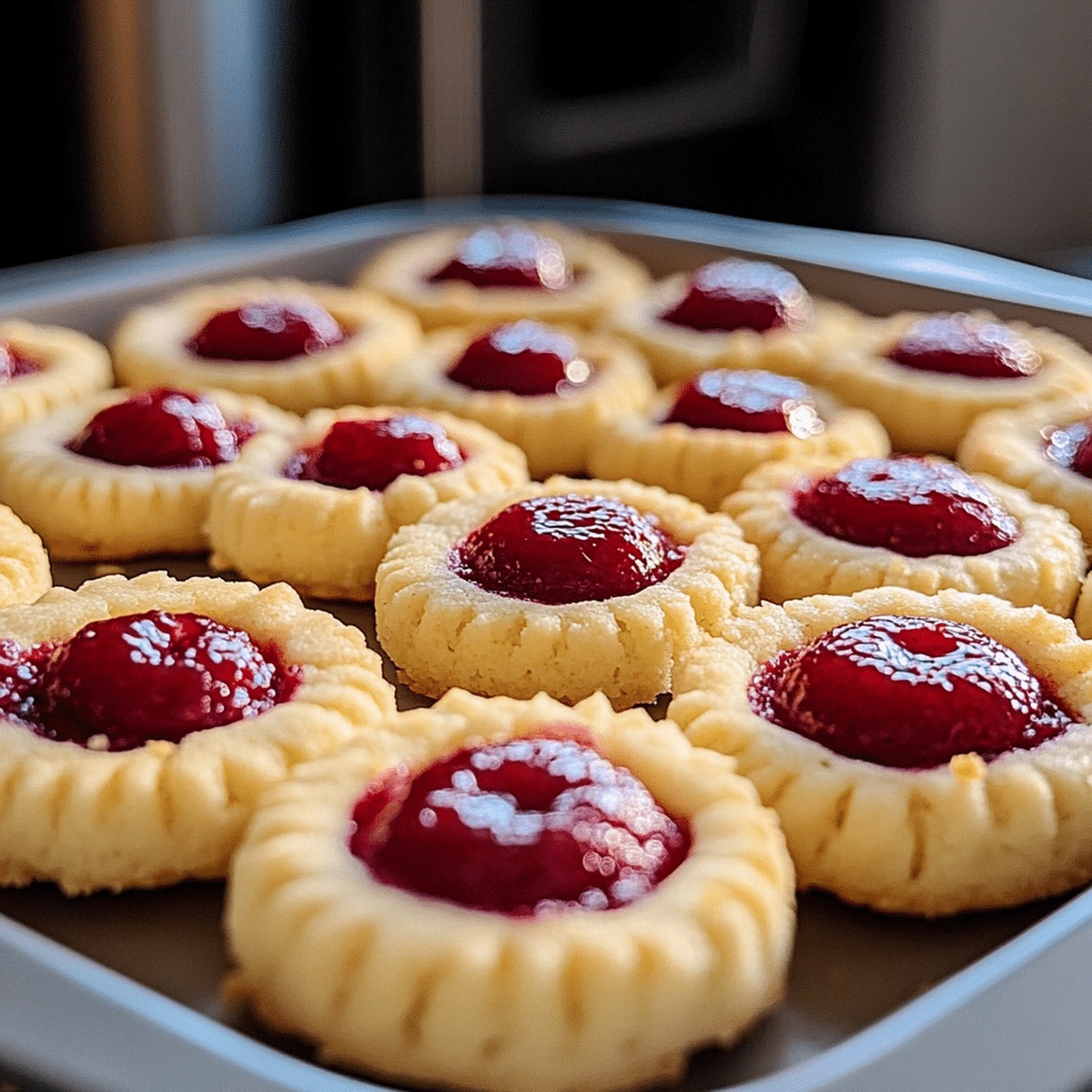 Raspberry Almond Shortbread Thumbprint Cookies Recipe