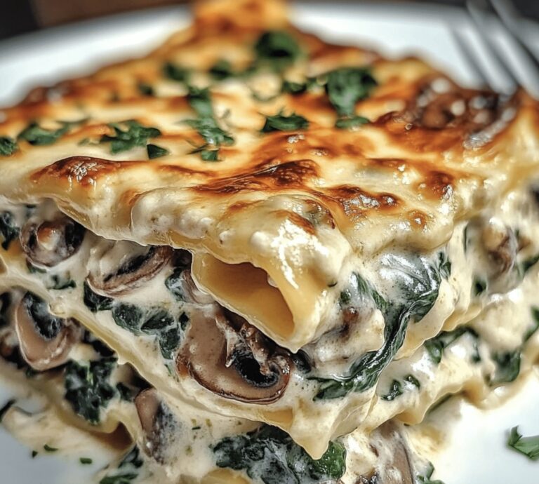 Creamy Spinach & Mushroom Lasagna Recipe