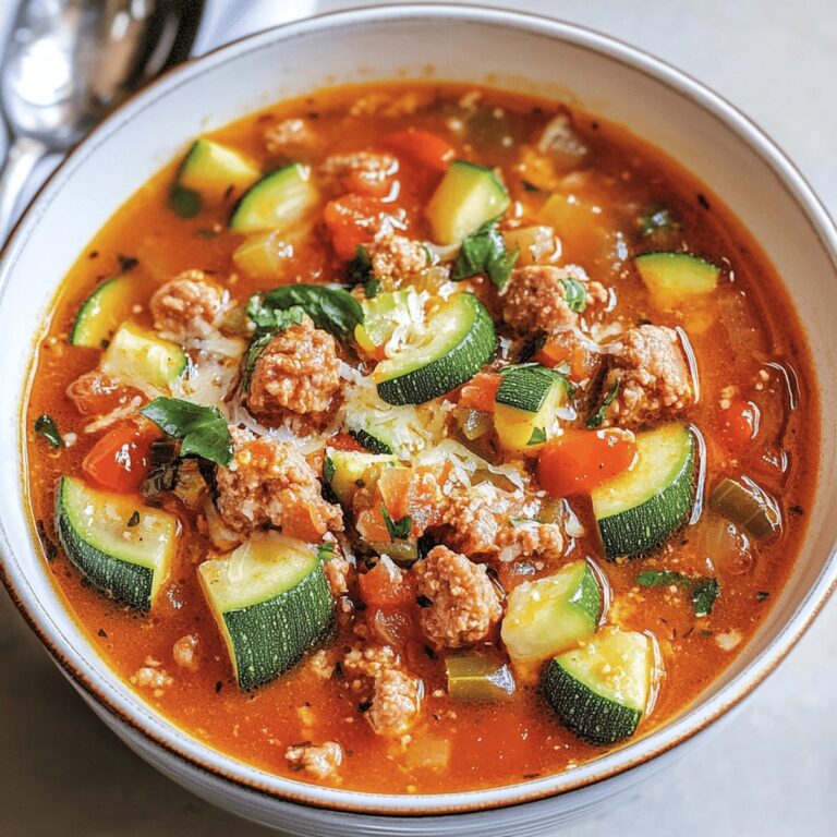Hearty Zucchini Tomato Italian Sausage Soup Recipe
