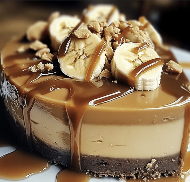 Luxurious Banana Caramel Peanut Butter Cheesecake Recipe