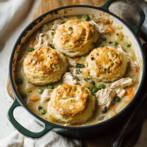 Hearty Chicken Pot Pie With Biscuits Recipe