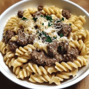 Beef And Rotini In Garlic Parmesan Sauce Recipe
