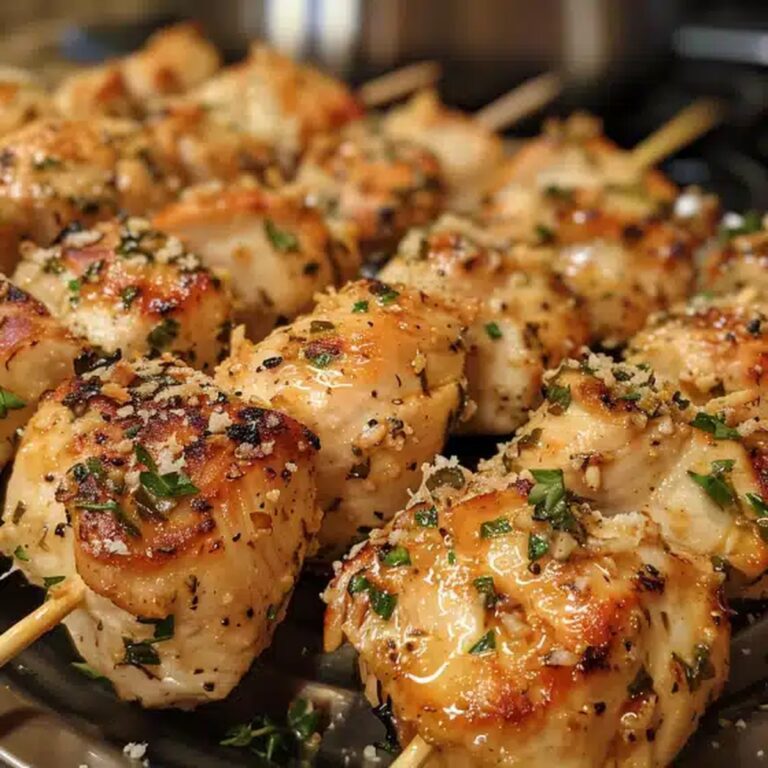 Garlic Parmesan Chicken Skewers Recipe