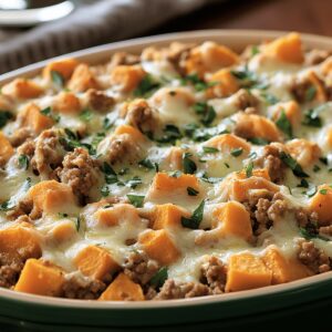 Hearty Ground Turkey Sweet Potato Bake Recipe