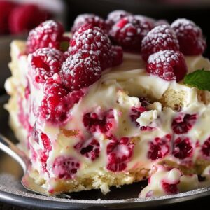 White Chocolate Raspberry Poke Cake Recipe