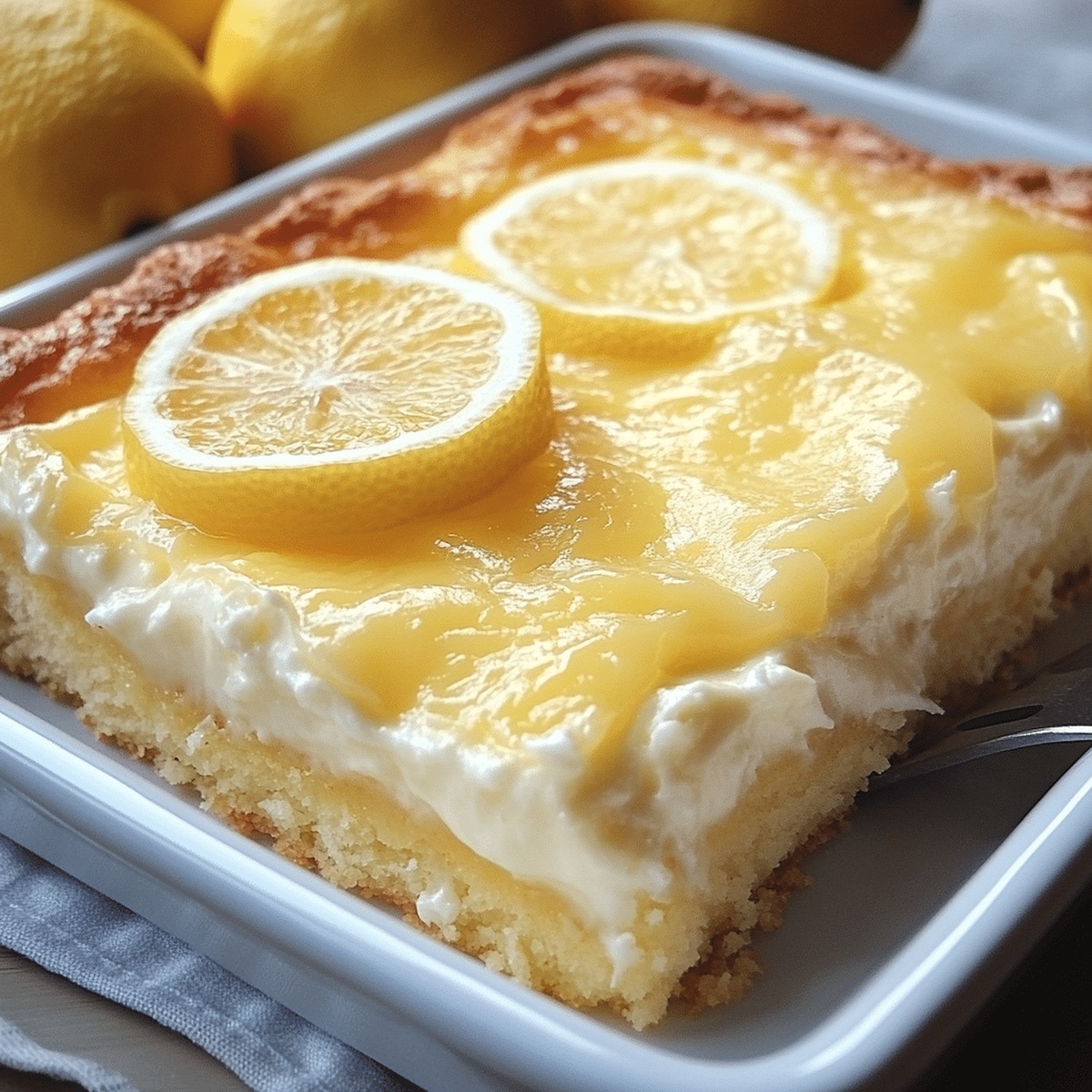 4-Ingredient Lemon Cream Cheese Dump Cake Recipe