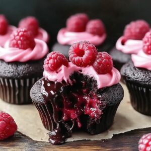 Molten Raspberry Chocolate Lava Cupcakes Recipe