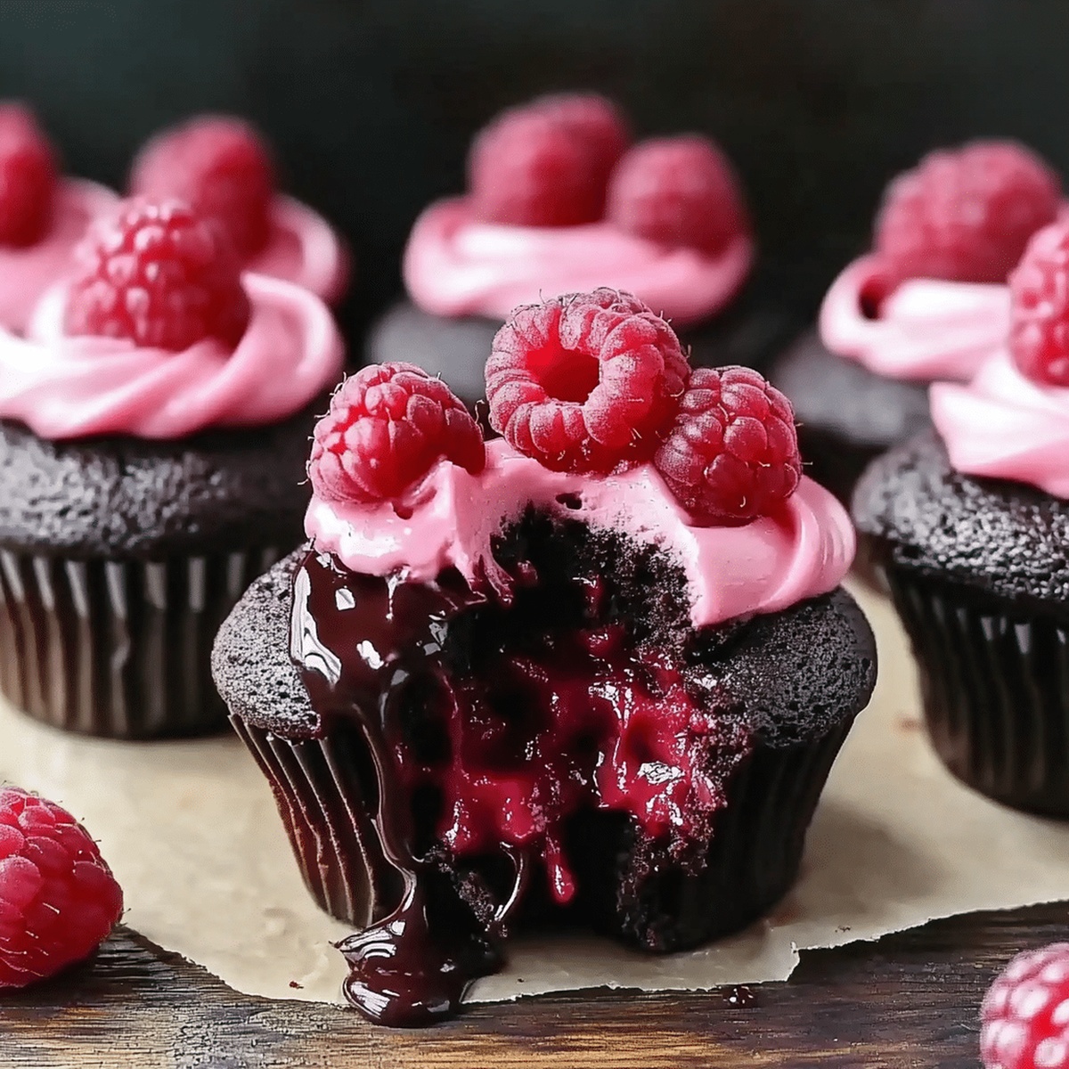 Molten Raspberry Chocolate Lava Cupcakes Recipe