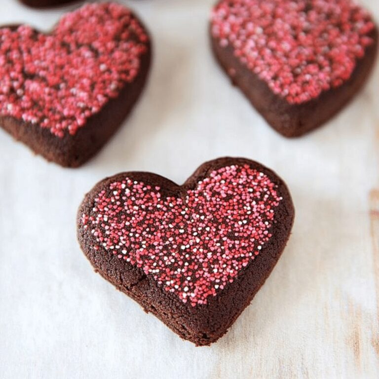 Romantic Chocolate Shortbread Heart Cookies Recipe