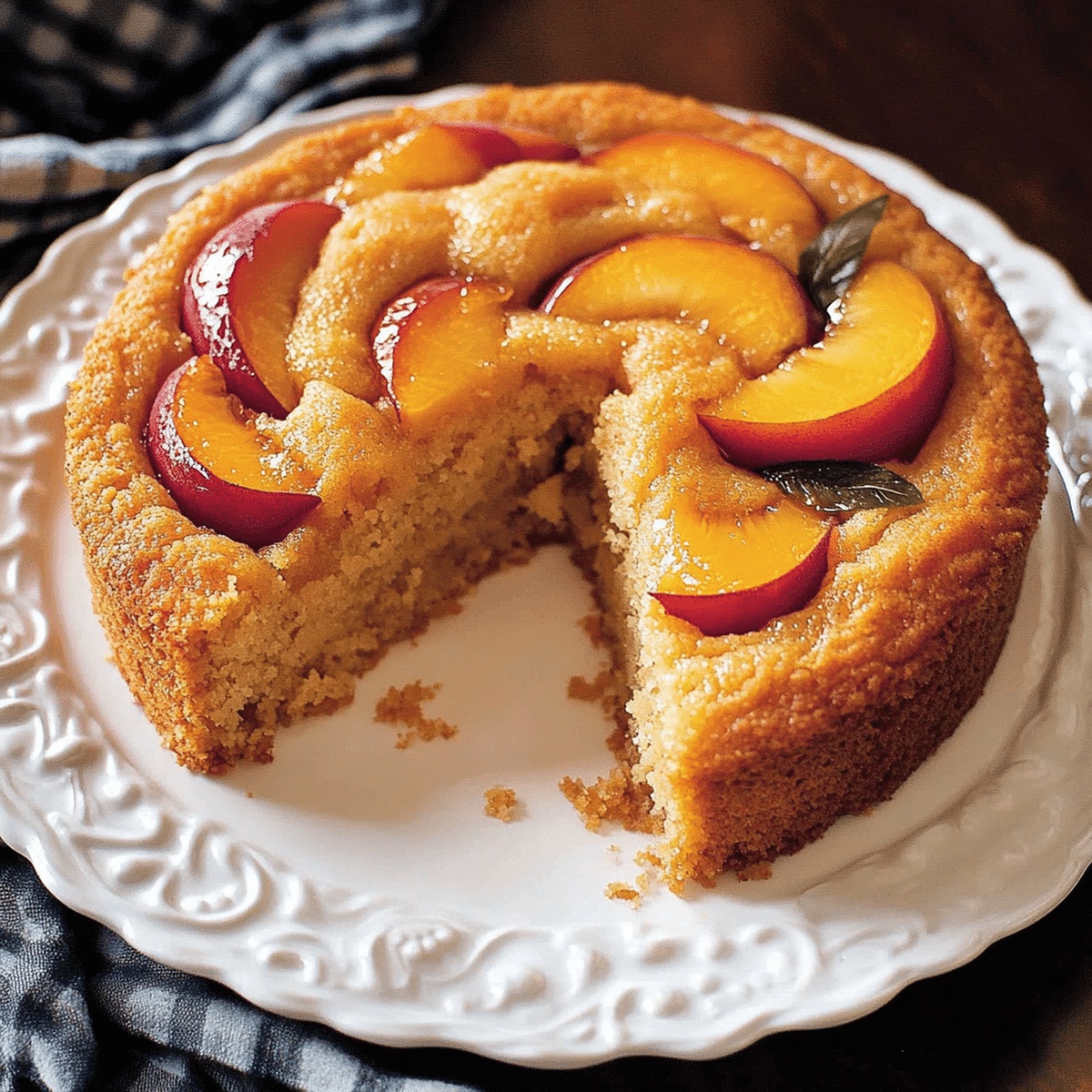 Moist Vegan Peach Coffee Cake Recipe