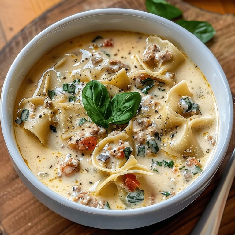 Creamy Alfredo Lasagna Soup Recipe