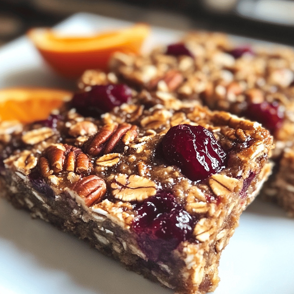 Cranberry, Orange & Pecan Oatmeal Bars Recipe