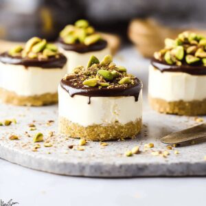 Dreamy Mini Pistachio And Coffee Cheesecakes Recipe