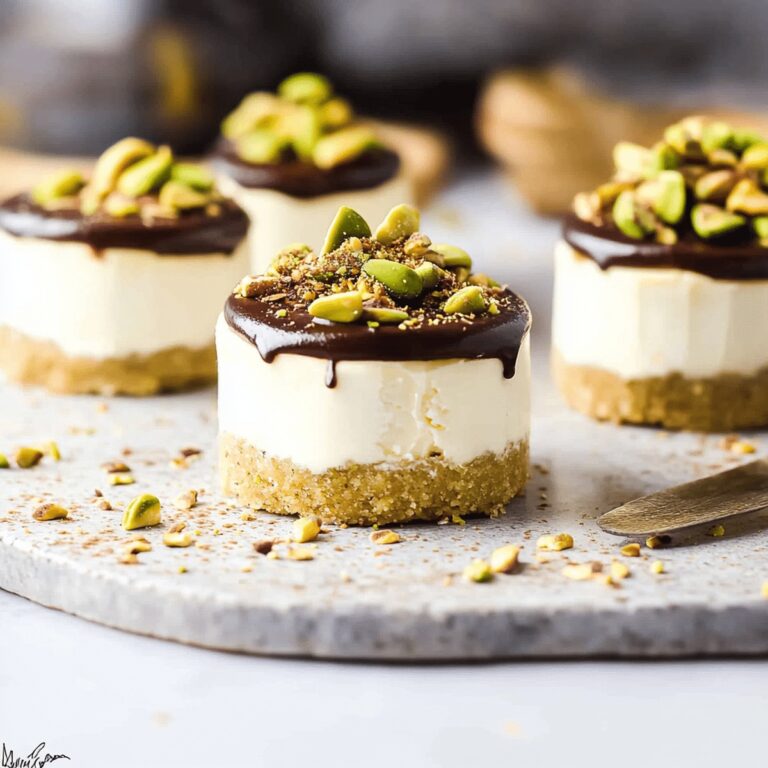 Dreamy Mini Pistachio And Coffee Cheesecakes Recipe