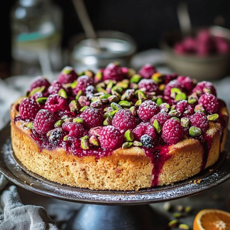 Luscious Raspberry Orange Pistachio Ricotta Cake Recipe