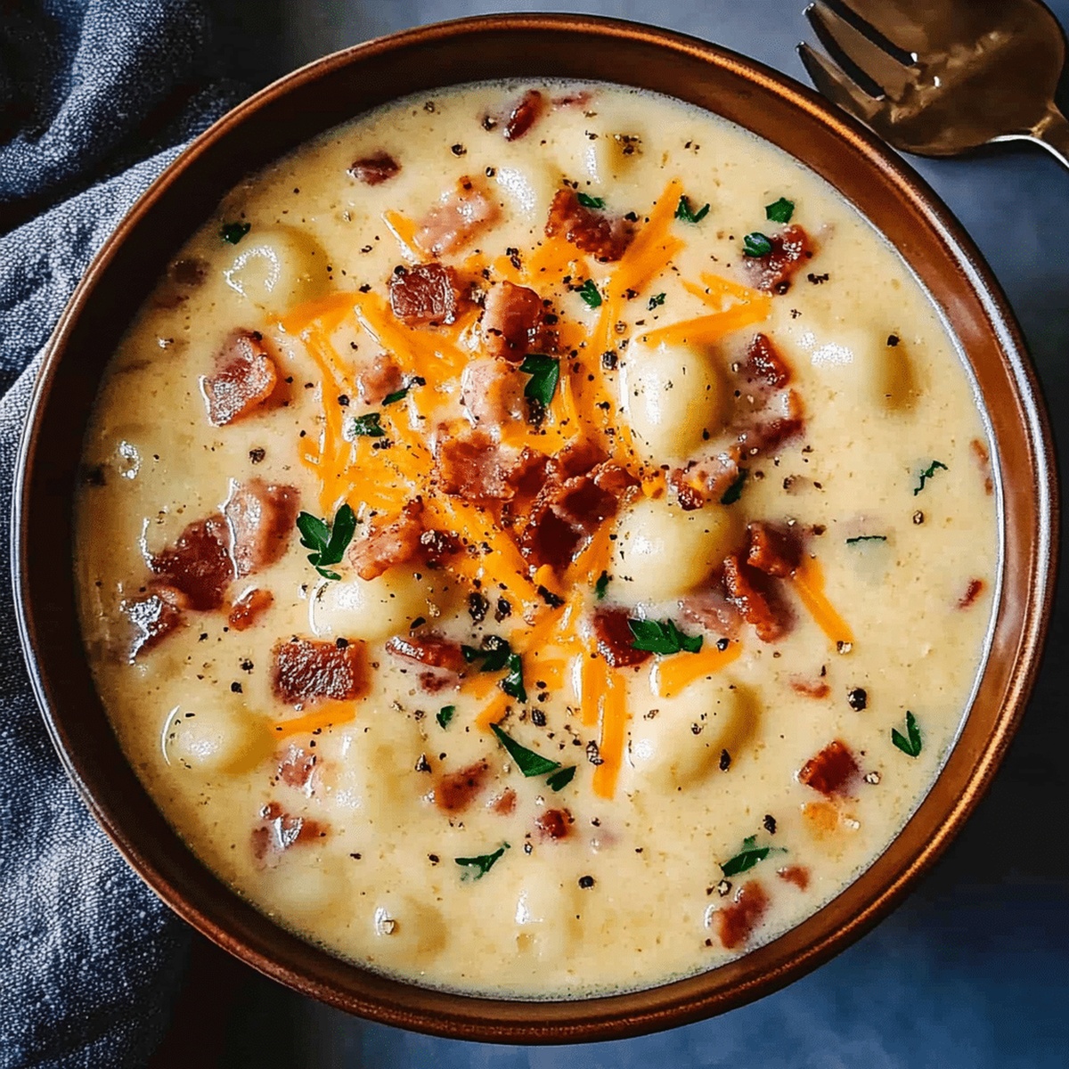 Hearty Bacon Cheddar Gnocchi Soup Recipe