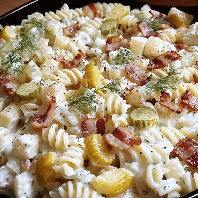 Tangy Dill Pickle Bacon Ranch Pasta Recipe