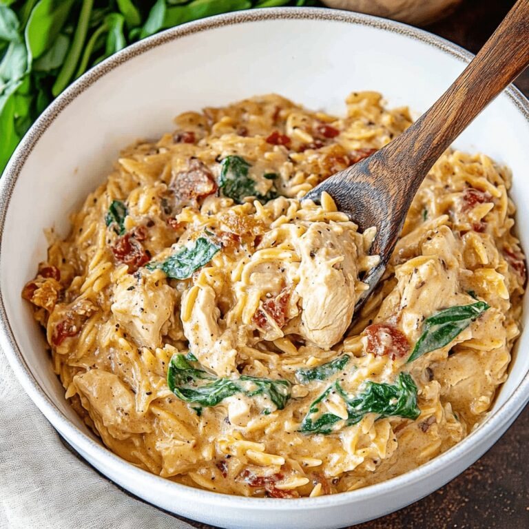 Slow Cooker Creamy Tuscan Chicken Orzo Recipe