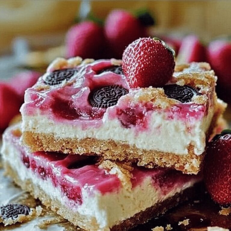 Golden Oreo Strawberry Cheesecake Bars Recipe