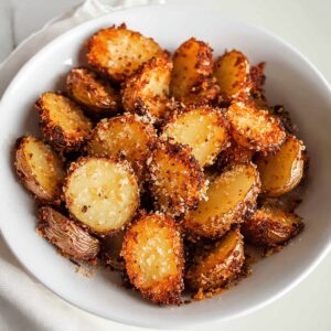 Golden Garlic Parmesan Crusted Potatoes Recipe