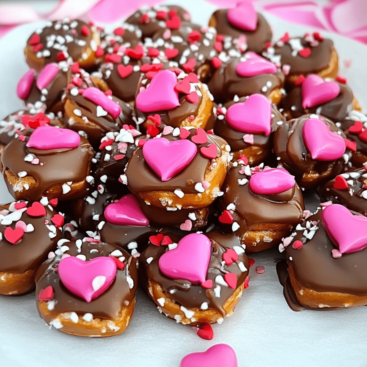 Romantic Valentines Day Caramel Pretzel Bites Recipe
