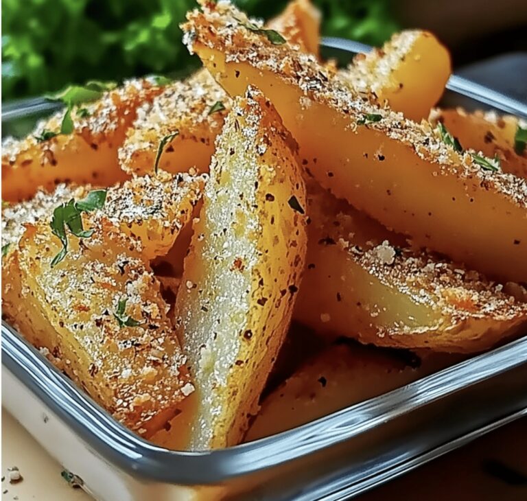Crispy Garlic Parmesan Potato Wedges Recipe