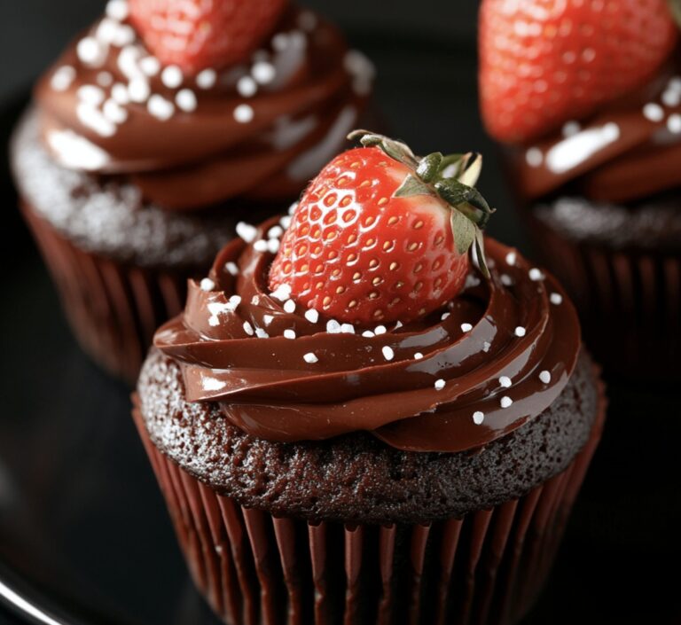 Heavenly Chocolate Covered Strawberry Cupcakes Recipe