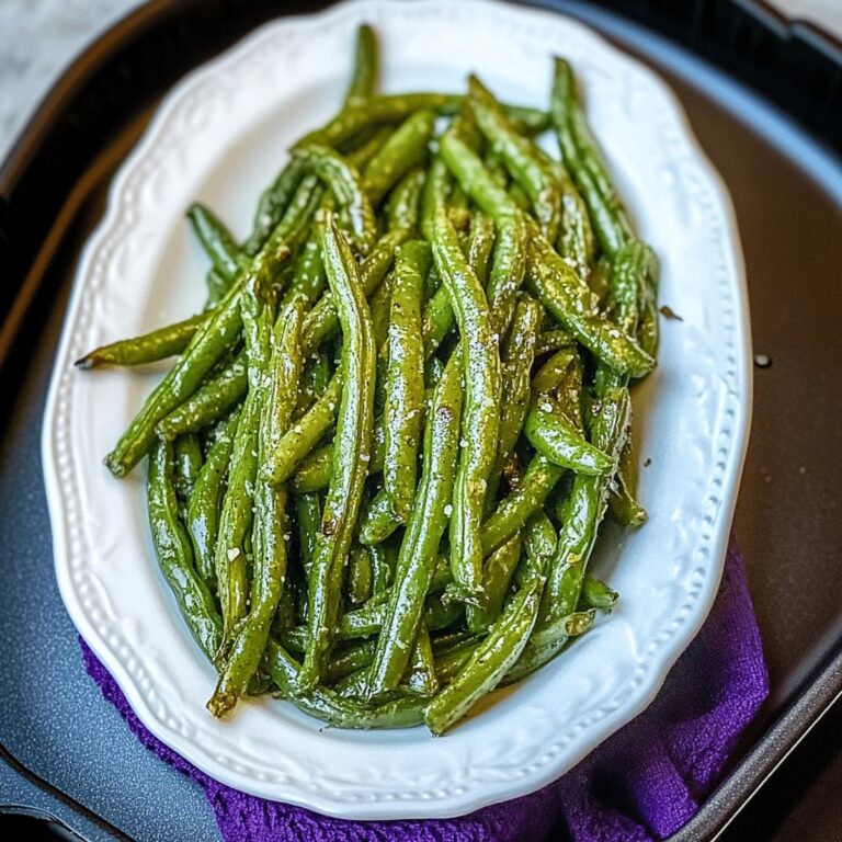 Crispy Garlic Roasted Green Beans Recipe