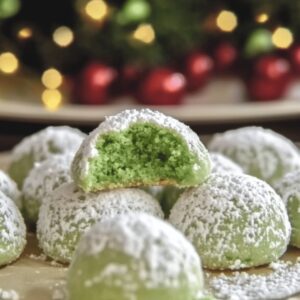 Grinch Snowball Cookies Recipe