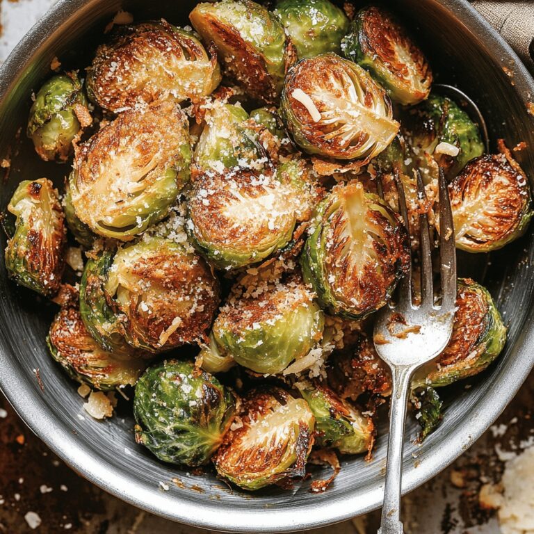 Crispy Garlic Parmesan Roasted Brussels Sprouts Recipe