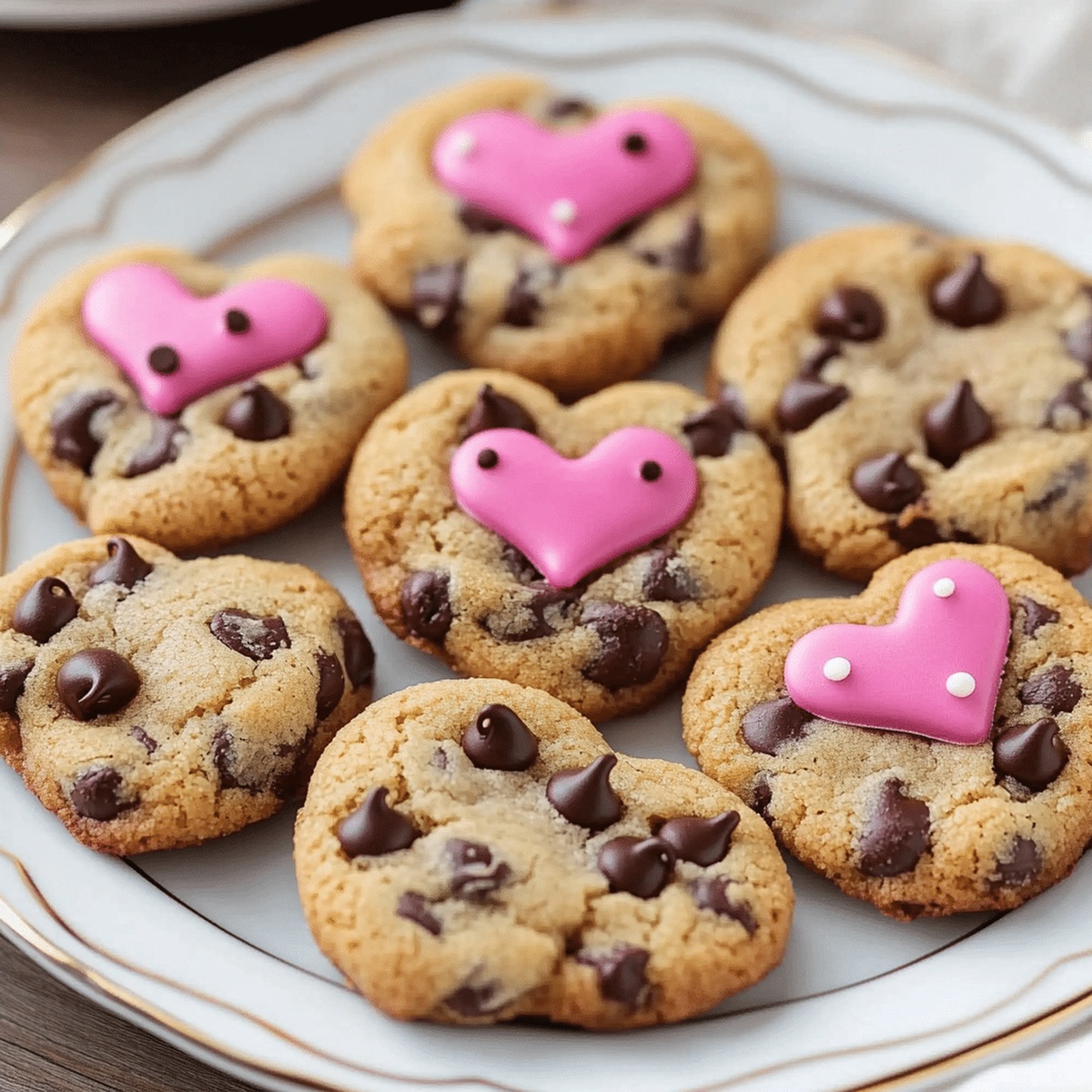 Romantic Heart-Shaped Chocolate Chip Cookies Recipe