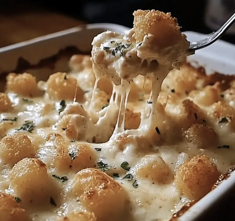 Cheesy Chicken Alfredo Tater Tot Casserole Recipe