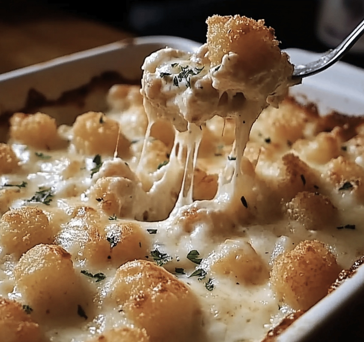 Cheesy Chicken Alfredo Tater Tot Casserole Recipe