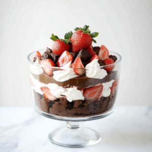 Luscious Brownie Strawberry Trifle Recipe