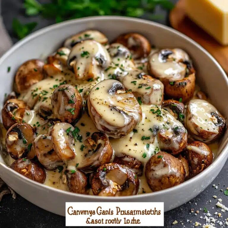 Creamy Garlic Parmesan Mushrooms Recipe