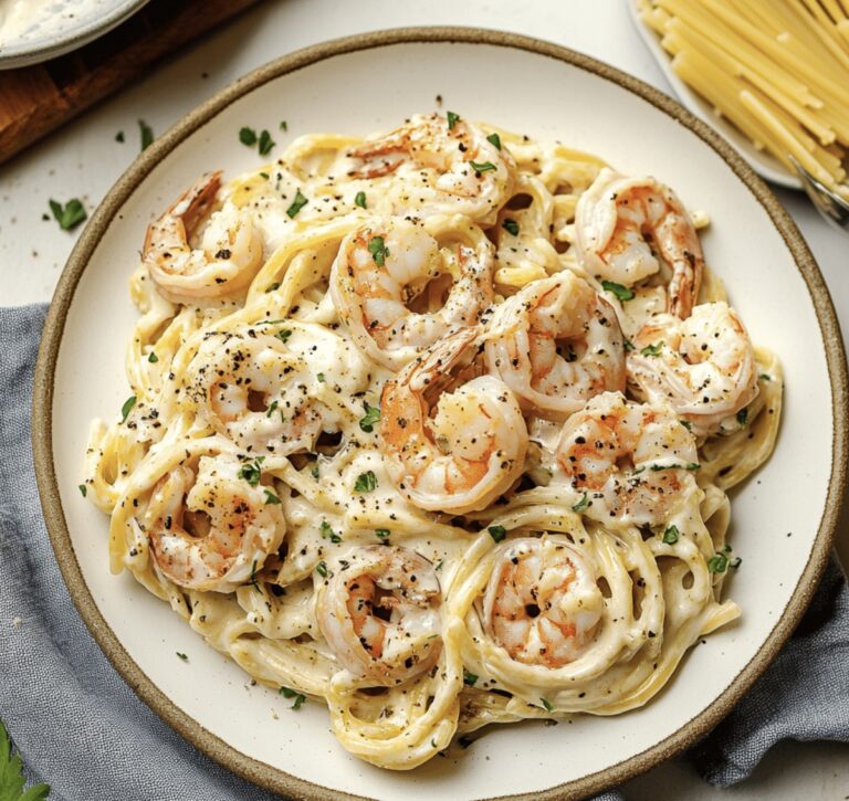 Silky Garlic Shrimp Pasta Recipe