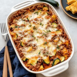 Hearty Zucchini Ground Beef Casserole Recipe