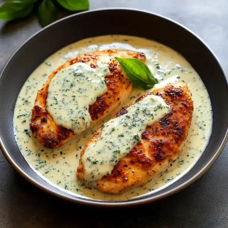 Silky Chicken In Basil Cream Sauce Recipe