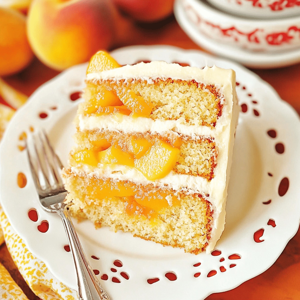 Gourmet Brown Sugar Layer Cake With Peach Filling Recipe