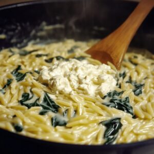 Hearty Ricotta Spinach Orzo Recipe