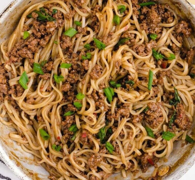 Mongolian Ground Beef Noodles Recipe