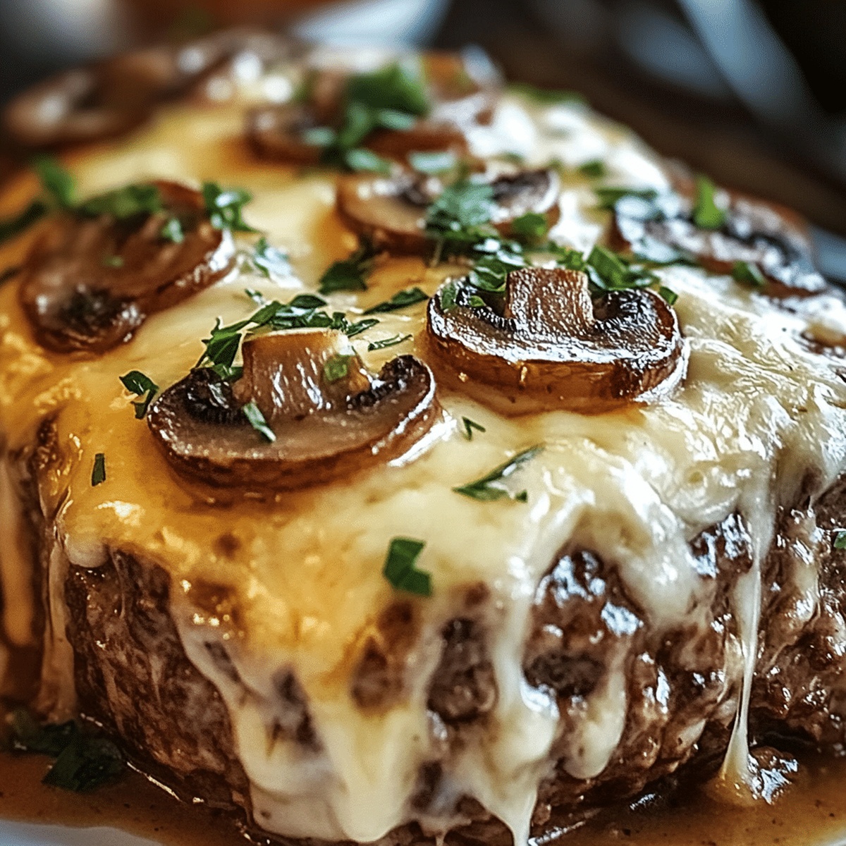 Rich Mushroom Swiss Cheese Meatloaf Recipe