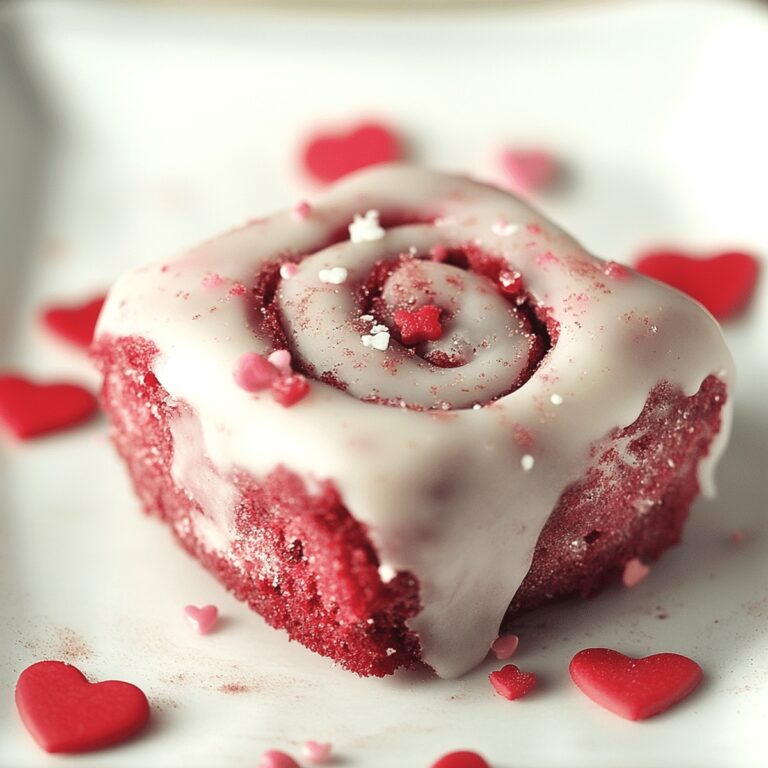 Velvety Red Valentines Cinnamon Rolls Recipe