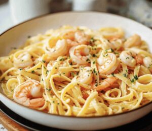 Silky Garlic Butter Shrimp Pasta Recipe