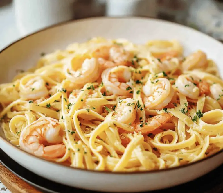 Silky Garlic Butter Shrimp Pasta Recipe