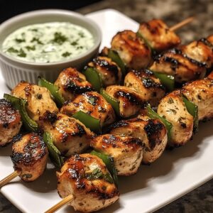 Spicy Honey Jalapeno Chicken Skewers With Cilantro Lime Dip Recipe