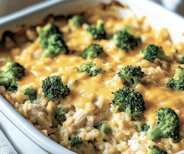 Cheesy Chicken Broccoli Rice Casserole Recipe