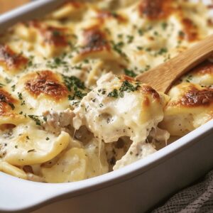 Creamy Chicken Alfredo Pierogi Casserole Recipe