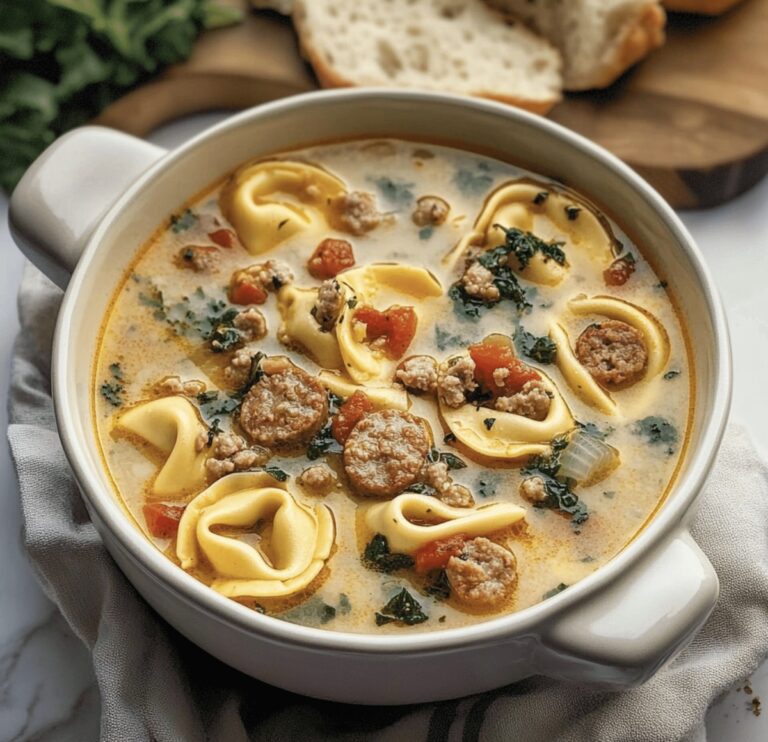 Hearty Spicy Sausage And Tortellini Soup Recipe